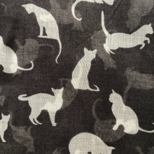 Load image into Gallery viewer, Ladies Dark Grey with White Cats Scarf/wrap.