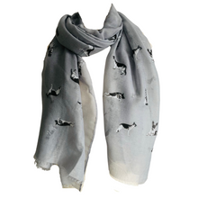 Load image into Gallery viewer, Grey German Shepherd Design Long Scarf/wrap