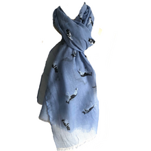Load image into Gallery viewer, Blue German Shepherd Design Long Scarf/wrap