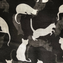 Load image into Gallery viewer, Ladies Black with White Cats Scarf/wrap.