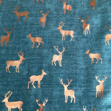 Load image into Gallery viewer, Ladies Teal with rose Gold Deer Scarf/wrap