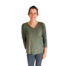 Load image into Gallery viewer, Ladies Khaki V-neck Jumper (A126)