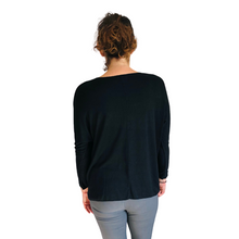 Load image into Gallery viewer, Ladies Black V-neck Jumper (A126)