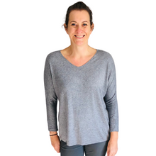 Load image into Gallery viewer, Ladies light grey V-neck Jumper (A126)