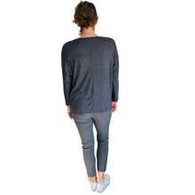 Load image into Gallery viewer, Ladies dark grey V-neck Jumper (A126)