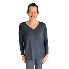Load image into Gallery viewer, Ladies dark grey V-neck Jumper (A126)