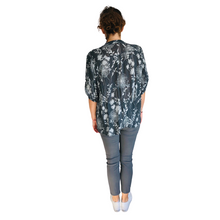 Load image into Gallery viewer, Ladies Dark Grey dandelion print shirt (A127)
