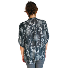 Load image into Gallery viewer, Ladies Dark Grey dandelion print shirt (A127)
