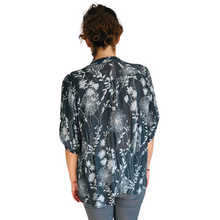 Load image into Gallery viewer, Ladies Dark Grey dandelion print shirt (A127)