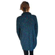 Load image into Gallery viewer, Ladies Long Teal multi coloured spotty Cowl Neck Jumper (A124)