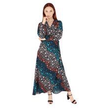 Load image into Gallery viewer, Muted Star Print Wrap around Dress with pockets. (A131)