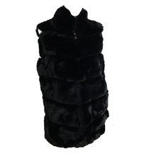 Load image into Gallery viewer, Pamper Yourself Now ltd Black Soft Faux Fur Gilet. Made in Italy (AA44)
