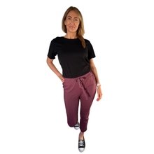 Load image into Gallery viewer, Ladies Italian Burgundy Magic Pants trousers