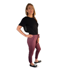 Load image into Gallery viewer, Italian stretch Burgundy Magic Pants