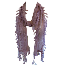 Load image into Gallery viewer, Baby pink leaf lace scarf
