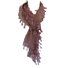 Load image into Gallery viewer, Baby pink leaf lace scarf