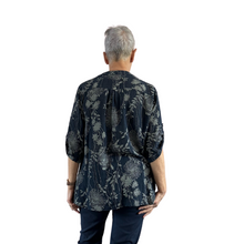 Load image into Gallery viewer, Ladies Navy dandelion print shirt (A127)
