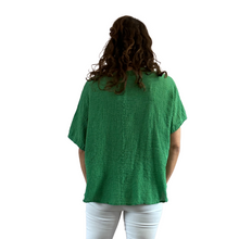 Load image into Gallery viewer, Green Plain Crinkle cotton top for women. (A147)