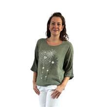 Load image into Gallery viewer, Khaki Greenn with Heart firework T shirt for women (A108)