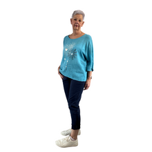 Load image into Gallery viewer, Turquoise with Heart firework T shirt for owmen (A108)