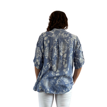 Load image into Gallery viewer, Ladies Demin blue dandelion print shirt (A127)
