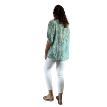 Load image into Gallery viewer, Ladies sky blue dandelion print shirt (A127)

