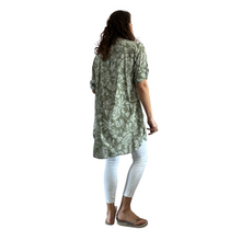 Load image into Gallery viewer, Mocha shirt/dress with Floral design for women (A150)