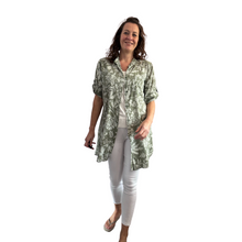 Load image into Gallery viewer, Mocha shirt/dress with Floral design for women (A150)