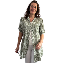 Load image into Gallery viewer, Mocha shirt/dress with Floral design for women (A150)