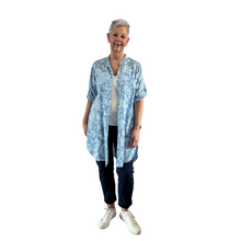 Load image into Gallery viewer, Denim blue shirt/dress with Floral design for women (A150)
