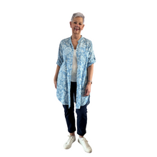 Load image into Gallery viewer, Denim blue shirt/dress with Floral design for women (A150)