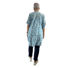 Load image into Gallery viewer, Denim blue shirt/dress with Floral design for women (A150)