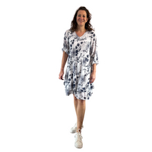 Load image into Gallery viewer, white/navy Dandelion stretchy dress for women (A151)