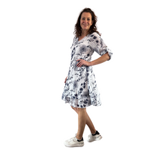 Load image into Gallery viewer, white/navy Dandelion stretchy dress for women (A151)