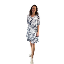 Load image into Gallery viewer, white/navy Dandelion stretchy dress for women (A151)