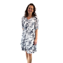 Load image into Gallery viewer, white/navy Dandelion stretchy dress for women (A151)