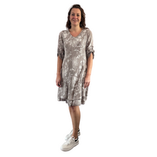 Load image into Gallery viewer, Mocha Dandelion stretchy dress for women (A151)