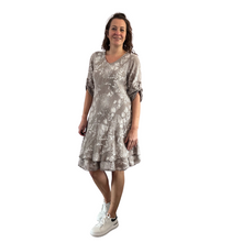 Load image into Gallery viewer, Mocha Dandelion stretchy dress for women (A151)