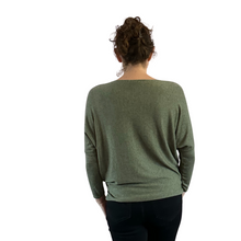 Load image into Gallery viewer, Khaki green Shine star soft knit top for women. (A155)