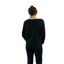 Load image into Gallery viewer, Black Heart balloon soft knit top for women. (A156)