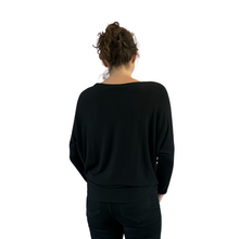 Load image into Gallery viewer, Black Heart balloon soft knit top for women. (A156)