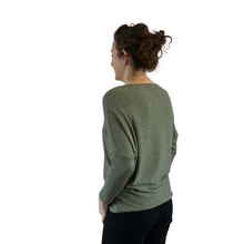 Load image into Gallery viewer, Khaki green Heart balloon soft knit top for women. (A156)