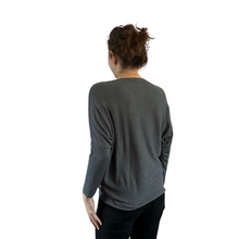 Load image into Gallery viewer, Grey Heart balloon soft knit top for women. (A156)

