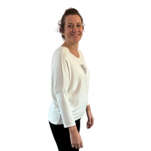 Load image into Gallery viewer, White Heart balloon soft knit top for women. (A156)