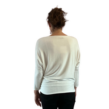 Load image into Gallery viewer, White Heart balloon soft knit top for women. (A156)