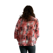 Load image into Gallery viewer, Coral scribble print cotton T shirt for women (A148)