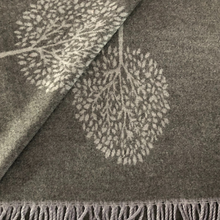 Load image into Gallery viewer, Ladies Cashmere Grey Tree of Life reversable Blanket Scarf