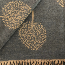 Load image into Gallery viewer, Ladies Cashmere Camel Tree of Life reversable Blanket Scarf