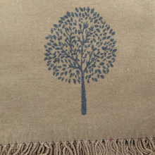 Load image into Gallery viewer, Ladies Cashmere Camel Tree of Life reversable Blanket Scarf