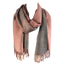 Load image into Gallery viewer, Ladies Cashmere Baby Pink Tree of Life reversable Blanket Scarf